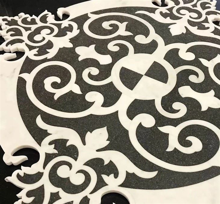 Modern Water Jet Floor Medallion Marble Floor