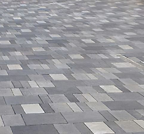 أرضيات مع طوب الجرانيت الأسود المسحوق